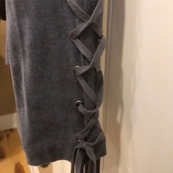 Jacket lightweight imitation gray suede - Picture 2 of 4